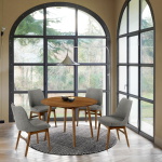 Arcadia - Round 5 Piece Dining Set - Charcoal / Brown - Image 10