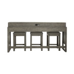 Bartlett Field - 4 Piece Living Room Set (Console Bar Table & 3 Console Stools) - Gray - Image 3