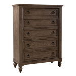 Americana Farmhouse - 4 Piece Bedroom Set (King Sleigh Bed, Dresser & Mirror, Chest) - Dusty Taupe - Image 4