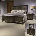 Paradise Valley - 4 Piece Bedroom Set (Queen Panel Bed, Dresser & Mirror, Nightstand) - Dark Brown
