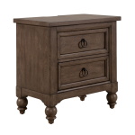 Americana Farmhouse - 4 Piece Bedroom Set (King Sleigh Bed, Dresser & Mirror, Nightstand) - Dusty Taupe - Image 4