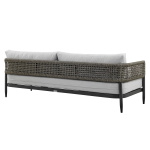 Alegria - 4 Piece Outdoor Black Aluminum & Rope Conversation Set With Cushions - Light Gray - Image 3