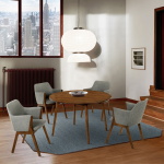 Arcadia And Renzo - Round 5 Piece Dining Set - Charcoal / Walnut - Image 10