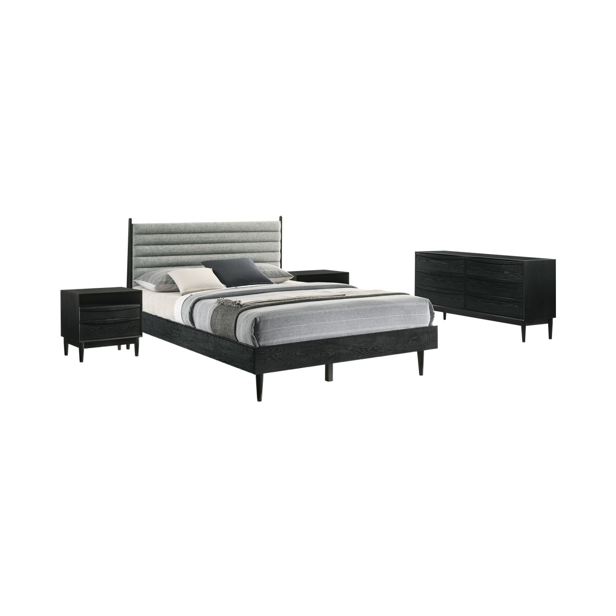 4066bfd2b38dafd9d5d728c1b499254e Artemio - Queen 4 Piece Wood Bedroom Set - Black - Image 1