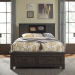 Thornwood Hills - 4 Piece Bedroom Set (Queen Bookcase Bed, Dresser & Mirror, Nightstand) - Dark Brown - Image 3