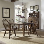Hearthstone Ridge - 5 Piece Rectangular Table Set - Dark Brown