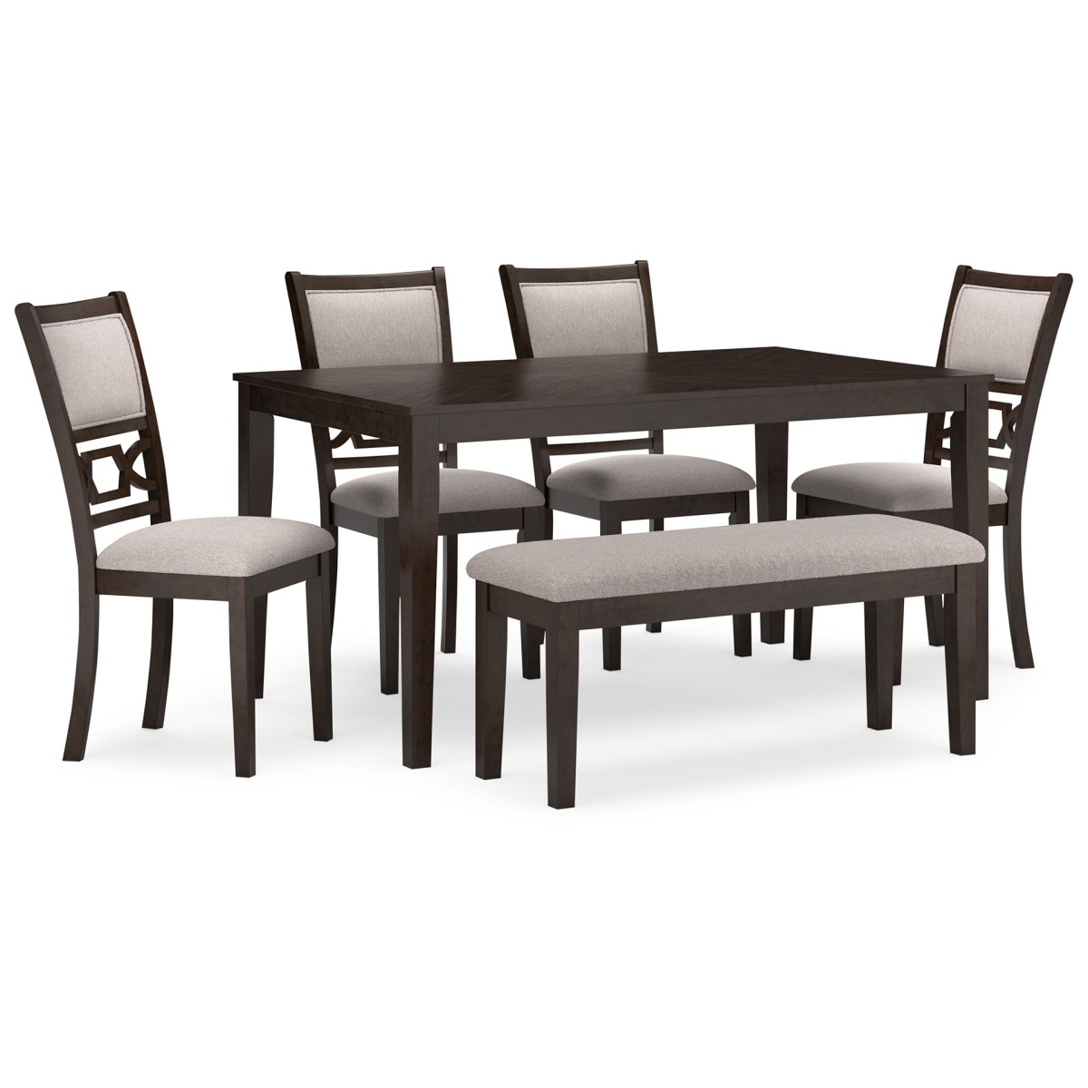 461e7f76ee65d0c63daa41a37b08796a Langwest - Dining Room Table Set (Set of 6) - Brown - Image 1