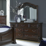 Messina Estates - 5 Piece Bedroom Set (King Poster Bed, Dresser & Mirror, Chest, Nightstand) - Dark Brown - Image 2