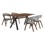 Laredo And Rowan - 5 Piece Rectangular Dining Set - Walnut