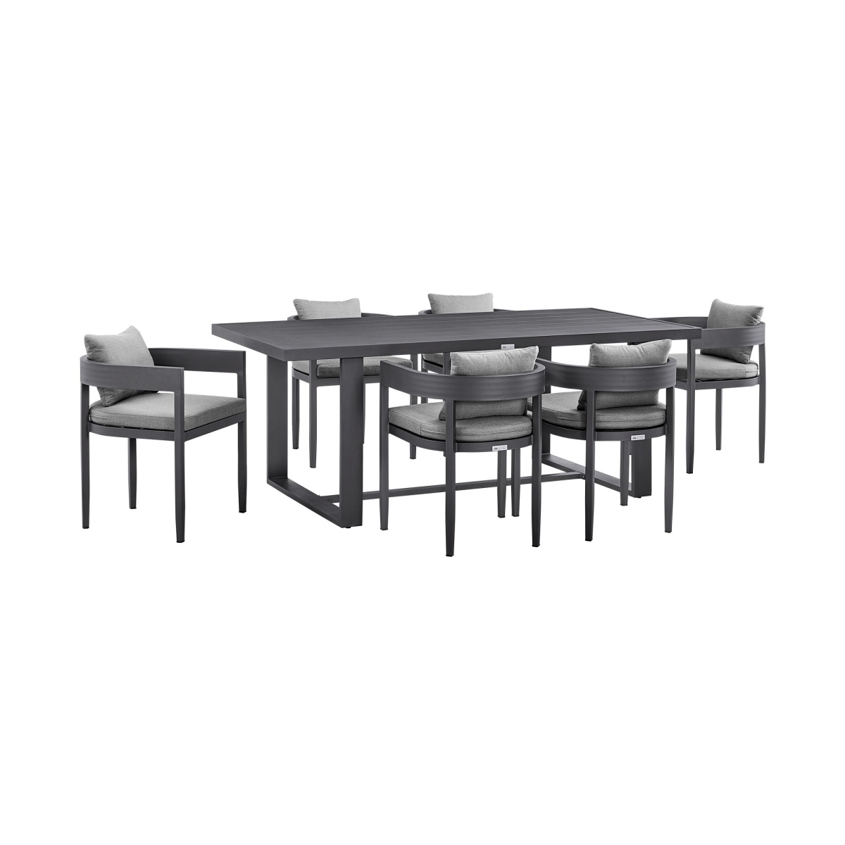 4d5fc2e87391018413ac3b42ce0502f3 Menorca - 7 Piece Outdoor Patio Dining Table Set - Gray - Image 1