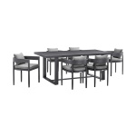 Menorca - 7 Piece Outdoor Patio Dining Table Set - Gray