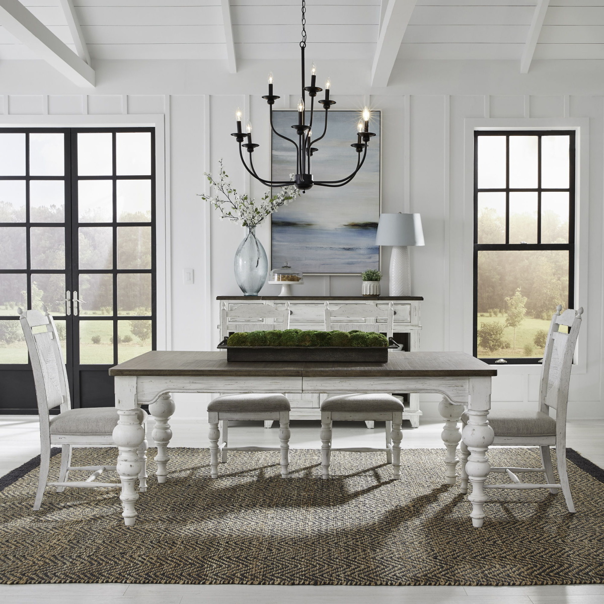 4ff45a92095bdcf47b24674432129645 River Place - 5 Piece Rectangular Table Set - White - Image 1