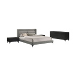 Legend - 4 Piece Queen Platform Bedroom Set With Dresser And Nightstands - Gray