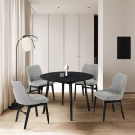Arcadia - Round 5 Piece Dining Set - Gray / Black - Image 10