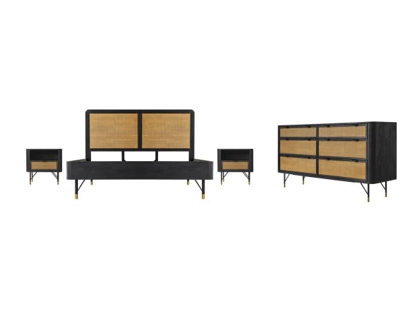 Saratoga – 4 Piece King Bedroom Set – Black Acacia Bedroom Sets Direct Express