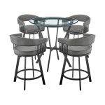 Naomi And Chelsea - 5 Piece Counter Height Dining Set - Black / Gray