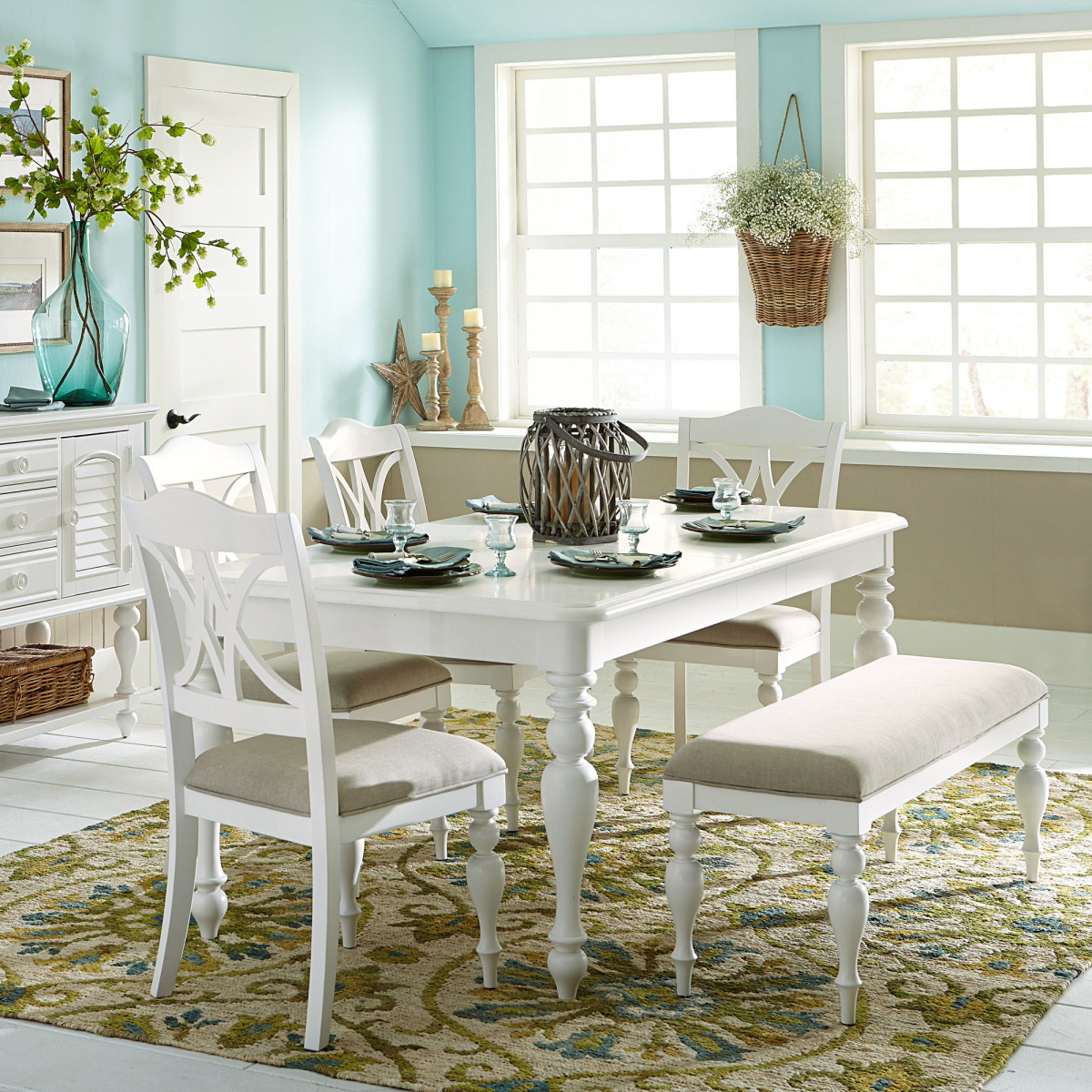 5c2d237323990578391af6b18f4ee3d4 Summer House - 6 Piece Rectangular Table Set - Oyster White - Image 1
