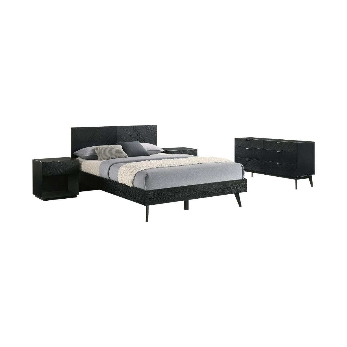 5e89959d253f83a70044bccdb38e9902 Petra - Queen 4 Piece Wood Bedroom Set - Black - Image 1