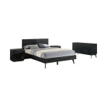 Petra - Queen 4 Piece Wood Bedroom Set - Black