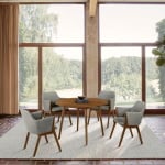 Arcadia And Renzo - 5 Piece Round Dining Set - Charcoal / Walnut - Image 10