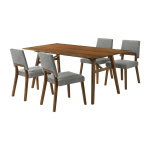 Channell - 5 Piece Dining Table Set - Charcoal