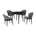 Arcadia - Round 5 Piece Dining Set - Charcoal / Black