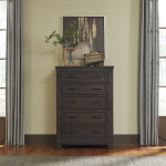 Thornwood Hills - 5 Piece Bedroom Set (Queen Bookcase Bed, Dresser & Mirror, Chest, Nightstand) - Dark Brown - Image 5