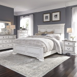 Abbey Park - 5 Piece Bedroom Set (King Panel Bed, Dresser & Mirror, Chest, Nightstand) - White