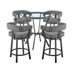 Naomi And Lorin - 5 Piece Counter Height Dining Set - Black / Gray