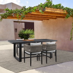 Alegria - Outdoor Patio 5 Piece Dining Table Set With Cushions - Gray - Image 10