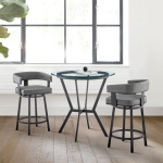 Naomi And Lorin - 3 Piece Counter Height Dining Set - Black / Gray - Image 9
