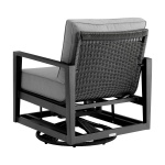 Cayman - 3 Piece Aluminum Outdoor Seating Set With Cushion - Black / Dark Gray - Image 3