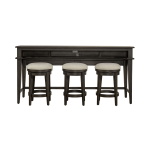Mill Creek - 4 Piece Console Set (Bar Console & 3 Stools) - Dark Brown - Image 3