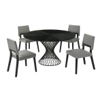 Cirque Channell - 5 Piece Dining Table Set - Charcoal