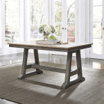Lindsey Farm - 5 Piece Trestle Table Set - Dark Gray - Image 4