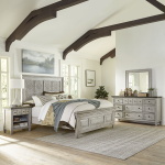 Heartland - 4 Piece Bedroom Set (King California Panel Bed, Dresser & Mirror, Nightstand) - White