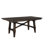Double Bridge - 7 Piece Trestle Table Set - Dark Brown - Image 4