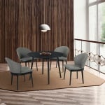 Arcadia - Round 5 Piece Dining Set - Charcoal / Black - Image 10