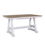 Lindsey Farm - 5 Piece Trestle Table Set - Weathered White - Image 2