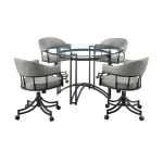 Tibet - 5 Piece Dining Set - Vintage Gray / Black