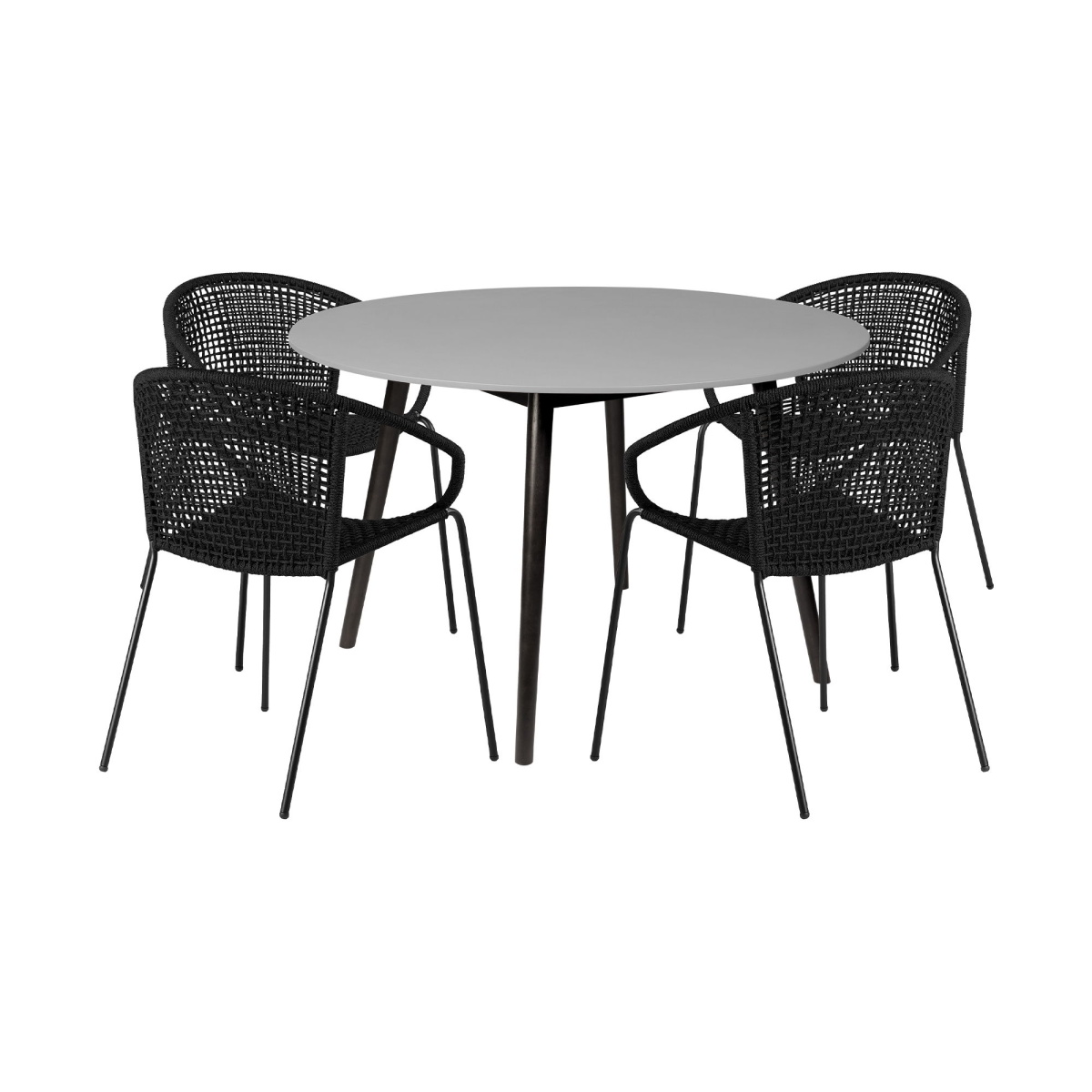 a73007804ca6ef6e5b69b9c191cce944 Kylie And Snack - 5 Piece Outdoor Patio Dining Set - Black Eucalyptus - Image 1