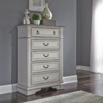Abbey Park - 5 Piece Bedroom Set (Queen Upholstered Sleigh Bed, Dresser & Mirror, Chest, Nightstand) - White - Image 11