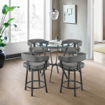 Naomi And Lorin - 5 Piece Counter Height Dining Set - Black / Gray - Image 9