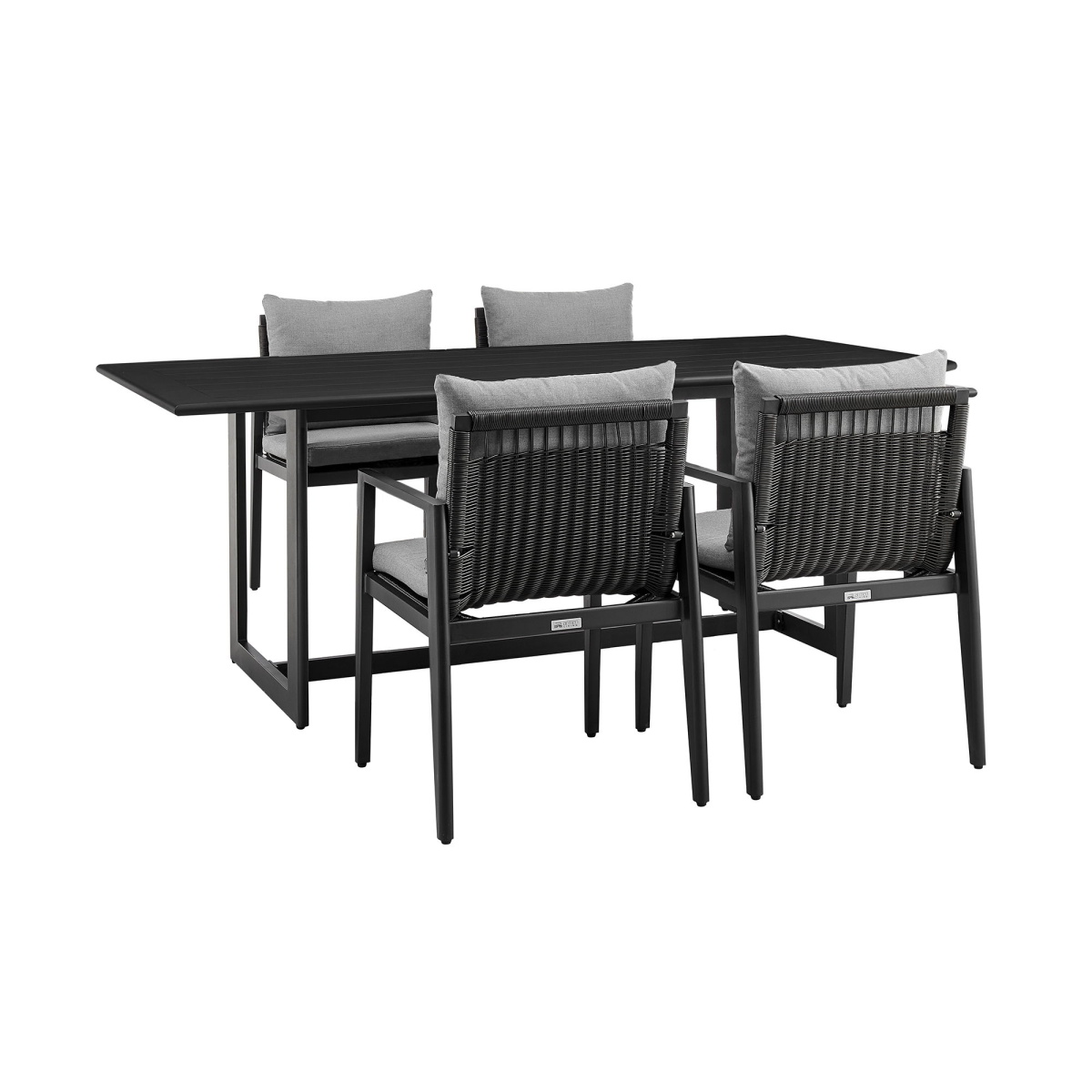 b9b28d0cc76902d7d36ae47faa77f1f3 Cayman - Outdoor Patio 5 Piece Dining Table Set With Cushions - Gray - Image 1