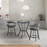 Naomi And Chelsea - 3 Piece Counter Height Dining Set - Black / Gray - Image 9