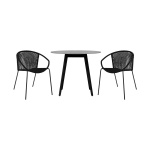 Kylie And Snack - 3 Piece Outdoor Patio Dining Set - Black Eucalyptus