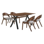 Laredo And Polly - 5 Piece Rectangular Dining Set - Walnut