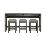 Bartlett Field - 4 Piece Living Room Set (Console Bar Table & 3 Console Stools) - Gray - Image 2
