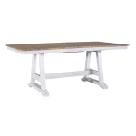 Lindsey Farm - 6 Piece Trestle Table Set - Weathered White - Image 2