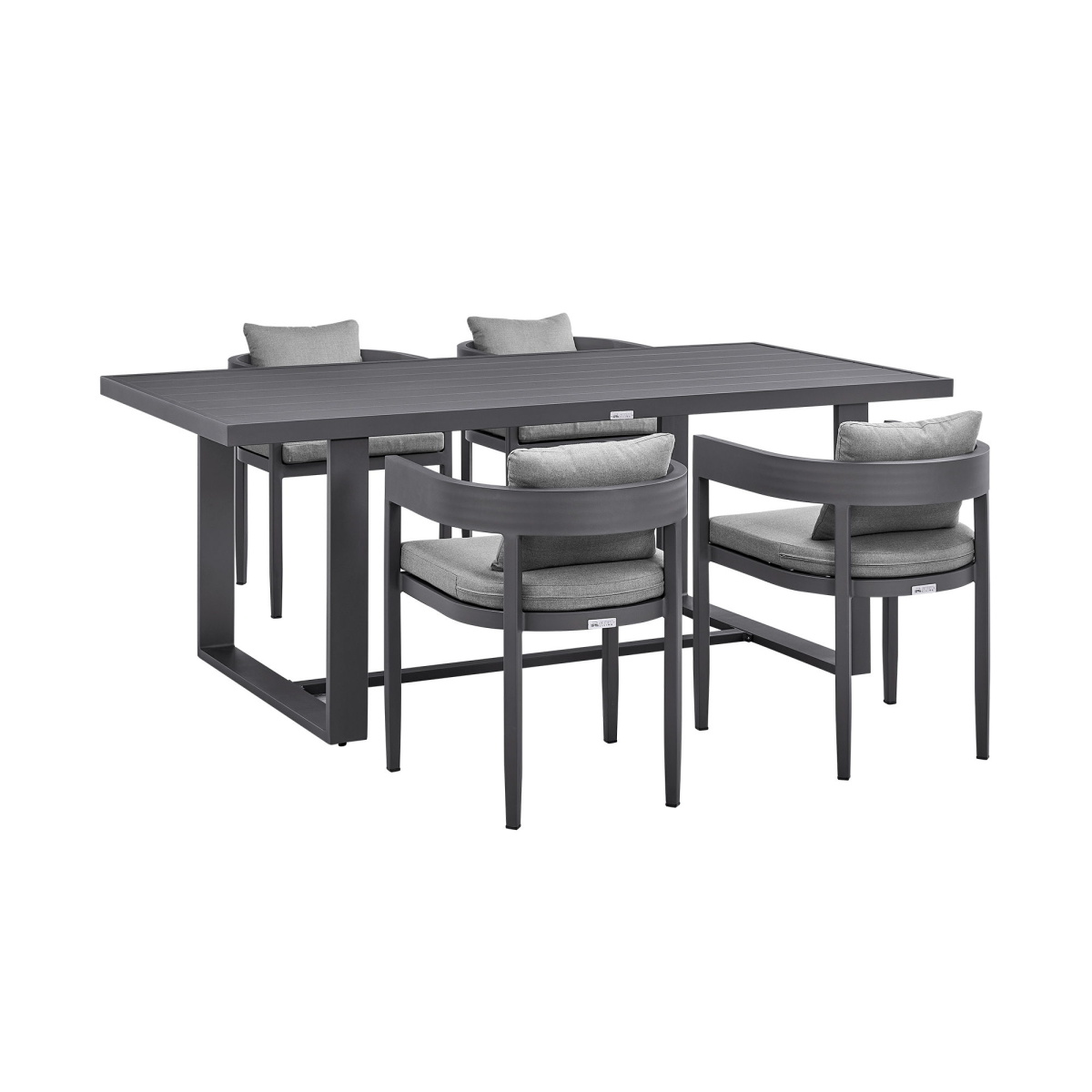 cc1b066dcae71717057a0a9362327356 Menorca - Outdoor Patio 5 Piece Dining Table Set - Gray - Image 1